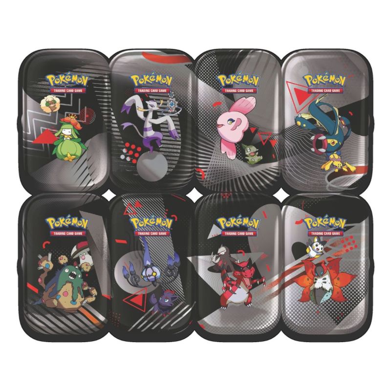 Mini Tin Da Collezione Pokémon Scarlatto E Violetto Luce Nera E Fuoco Bianco – Box Da 8 Mini Tin Sigillato