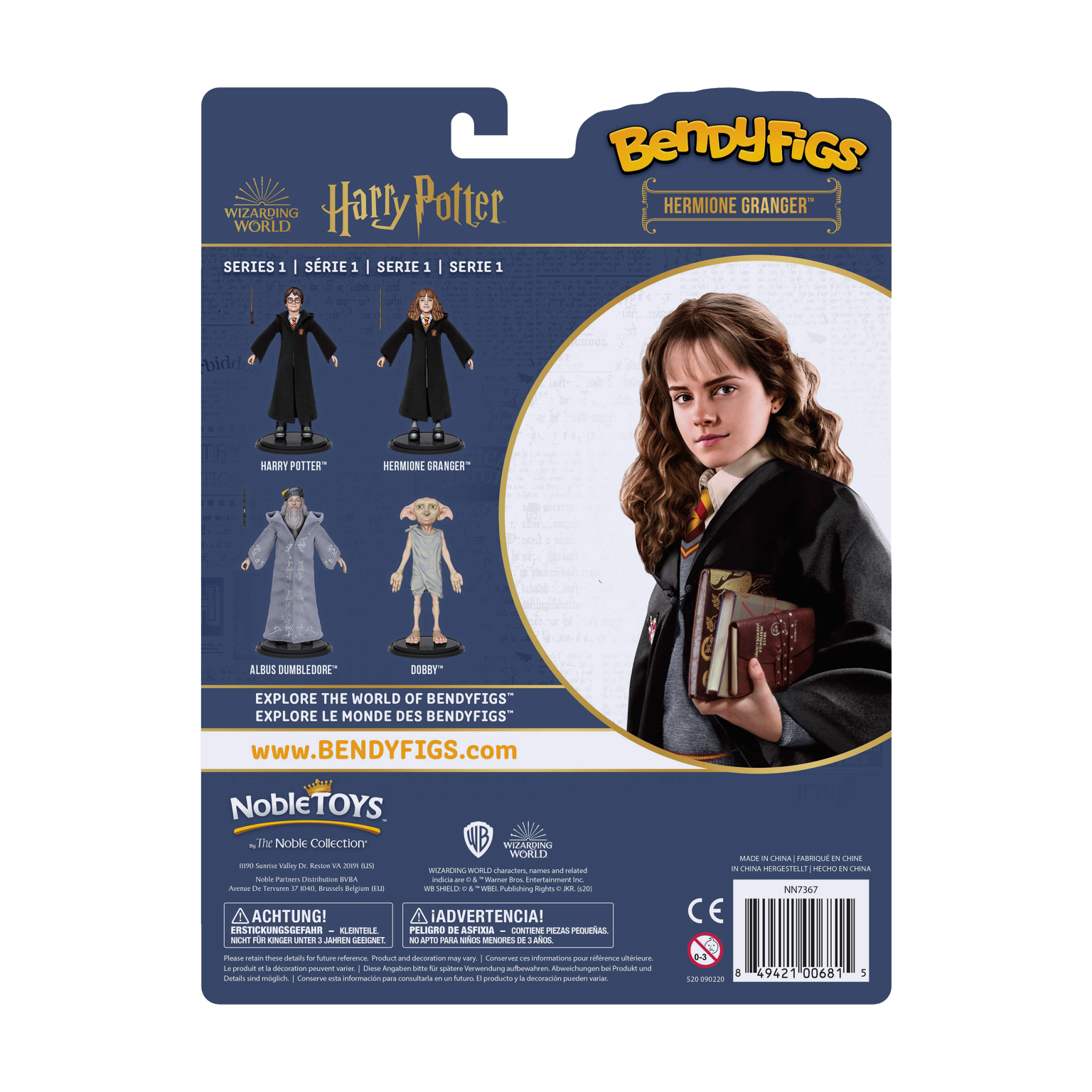 Bendyfigs Harry Potter Hermione Granger 19cm action figure snodabile Noble Collection
