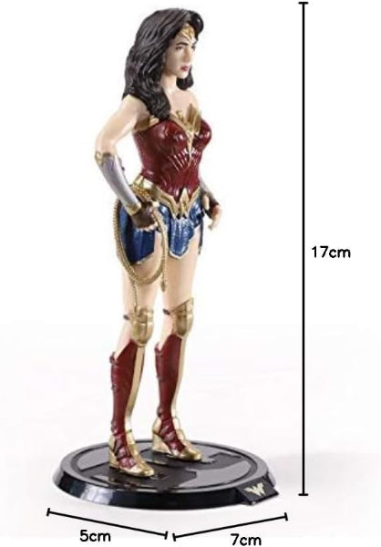 Action figure Wonder Woman BendyFigs snodabile con costume rosso blu e oro
