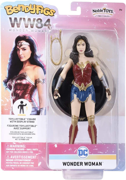 Action figure Wonder Woman BendyFigs snodabile con costume rosso blu e oro
