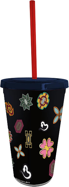 Bicchiere con cannuccia Demon Slayer 470ml tumbler Kimetsu no Yaiba con personaggi anime

