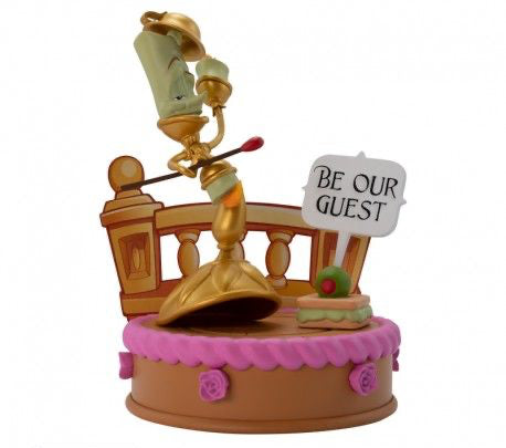 Action Figure Disney Lumiere candelabro magico La Bella e la Bestia con dettagli dorati
