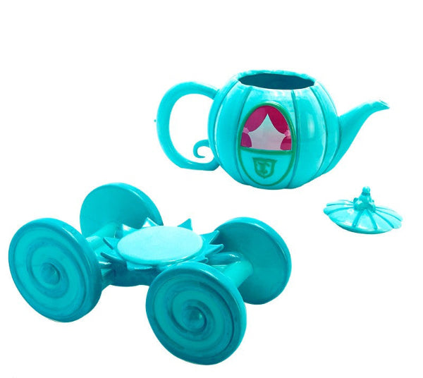 Teiera porcellana Disney Cenerentola bianca con decorazioni dorate eleganti
