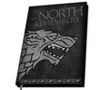 Notebook Premium Game of Thrones Casa Stark con logo Metalupo grigio copertina rigida
