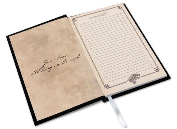 Notebook Premium Game of Thrones Casa Stark con logo Metalupo grigio copertina rigida

