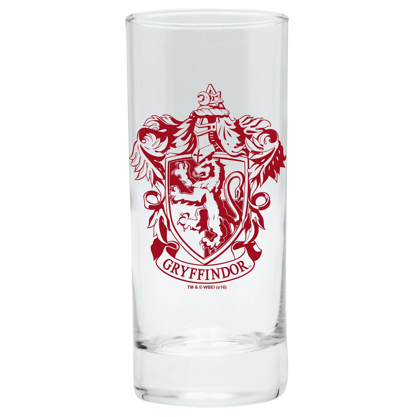 Bicchiere Harry Potter Grifondoro in vetro 29cl con stemma rosso e oro
