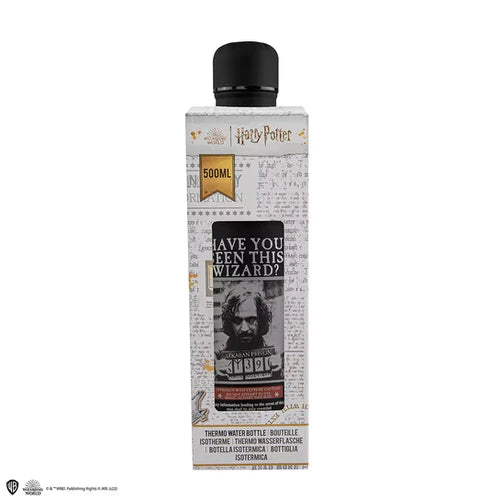 Borraccia Harry Potter da 500ml con design Sirius Black, licenza ufficiale Warner Bros, bottiglia riutilizzabile con chiusura ermetica per bevande calde e fredde