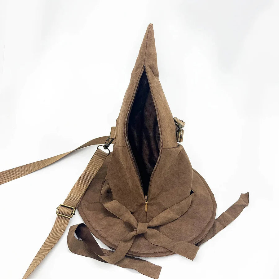 Borsa a tracolla Harry Potter con design Cappello Parlante di Hogwarts, tracolla regolabile, chiusura zip e scomparti interni, materiale resistente per uso quotidiano