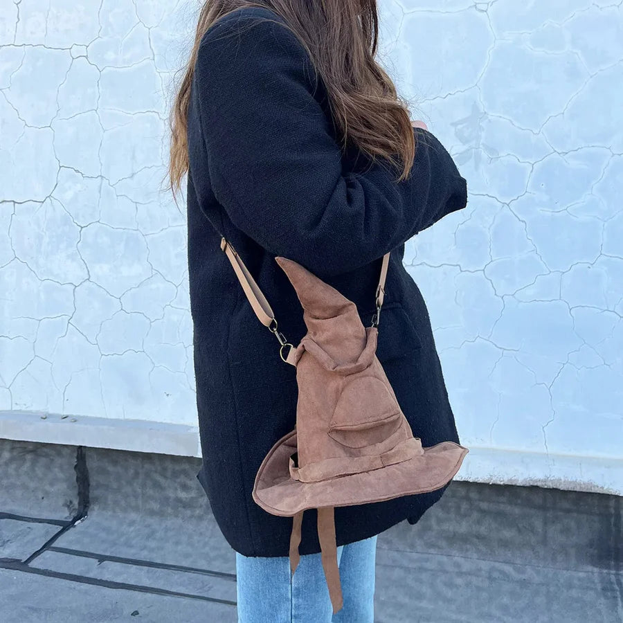 Borsa a tracolla Harry Potter con design Cappello Parlante di Hogwarts, tracolla regolabile, chiusura zip e scomparti interni, materiale resistente per uso quotidiano