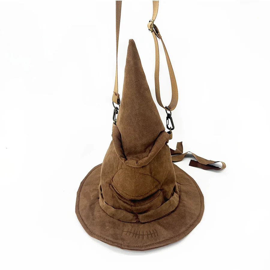 Borsa a tracolla Harry Potter con design Cappello Parlante di Hogwarts, tracolla regolabile, chiusura zip e scomparti interni, materiale resistente per uso quotidiano