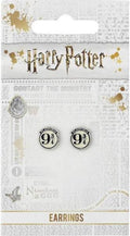Orecchini Harry Potter Binario 9 3/4 in metallo con scritta Platform 9 3/4
