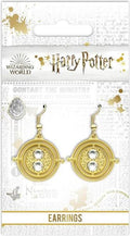 Orecchini Harry Potter Giratempo in metallo dorato con clessidra
