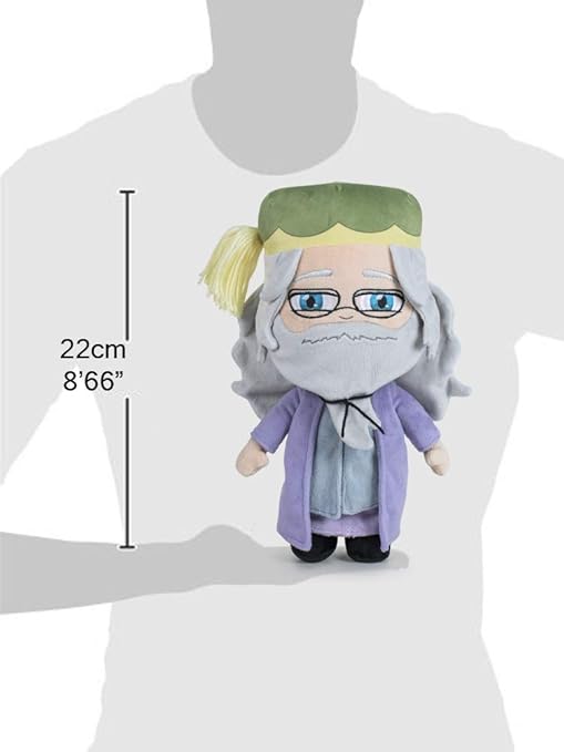 Peluche Albus Silente Harry Potter alto 22 cm con lunga barba bianca, occhiali a mezzaluna e vesti da mago, pupazzo morbido del preside di Hogwarts
