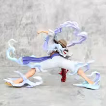 Action figure One Piece Luffy Gear 5 da collezione dimensioni 20x15cm con scultura dettagliata e pittura premium