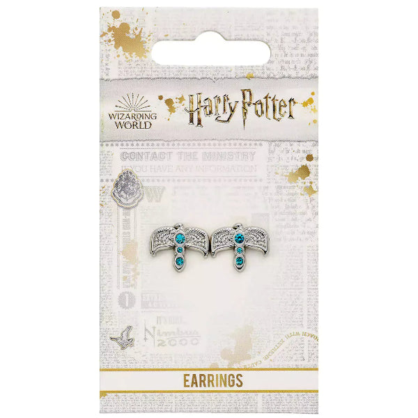 Orecchini Harry Potter diadema Corvonero in metallo argentato gioielli Ravenclaw ispirati alla diadema perduta

