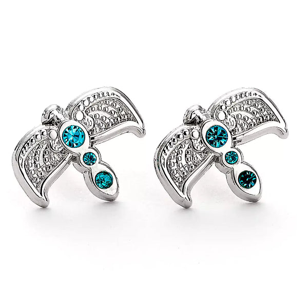 Orecchini Harry Potter diadema Corvonero in metallo argentato gioielli Ravenclaw ispirati alla diadema perduta
