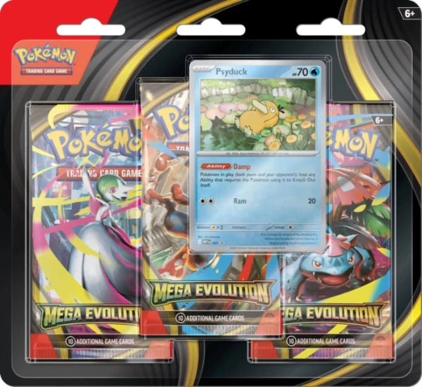 Blister Pokémon Megaevoluzione con 3 bustine e carta singola in italiano
