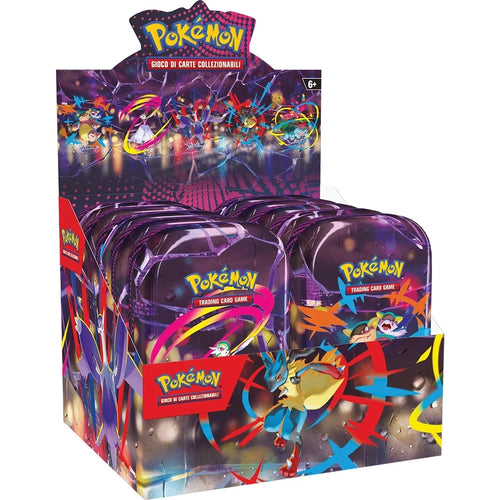 Display Pokémon Megaeroi 10 Mini Tin italiano carte collezionabili pre-ordine
