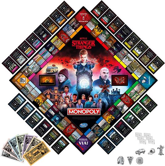 Monopoly Stranger Things gioco da tavolo Hasbro edizione speciale con tabellone Hawkins
