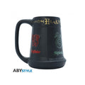 Tazza 3D Harry Potter Quattro Case in dolomite da 650 ml con superficie in rilievo, emblemi di Grifondoro, Serpeverde, Corvonero e Tassorosso