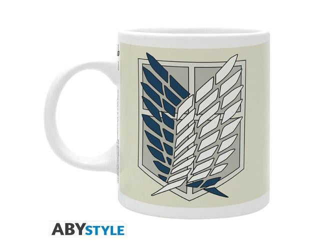 Tazza Attack on Titan Badge del Battaglione di Esplorazione in ceramica da 320 ml con design ufficiale L'Attacco dei Giganti, adatta per microonde e lavastoviglie