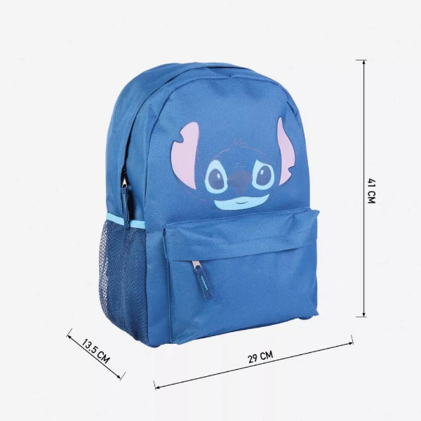 Zaino Stitch Disney blu 41x29x13.5cm backpack Lilo & Stitch con spallacci imbottiti
